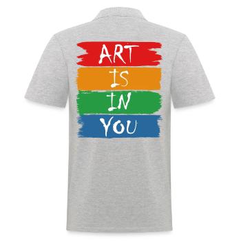 Art Is In You Art Artist Painting Art Teacher - Men's Polo Shirt - heather grey - Back - Kai (181cm)
