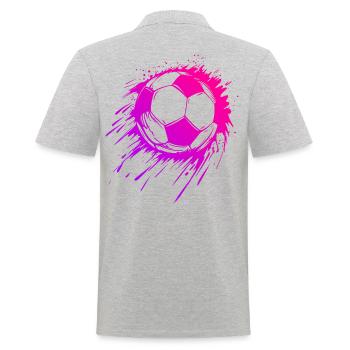 Pink Soccer Women's Soccer Girls Soccer - Men's Polo Shirt - heather grey - Back - Kai (181cm)