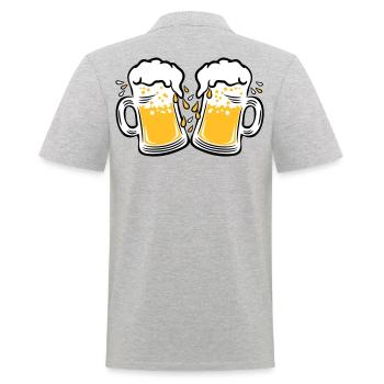 02 Deux mesures de gouttes de bière à griller 3c - Polo Homme - gris chiné - Dos - Kai (181cm)