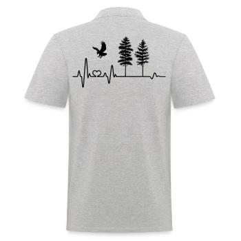 aigle battement de coeur arbre arbres amoureux de la nature ECG - Polo Homme - gris chiné - Dos - Kai (181cm)