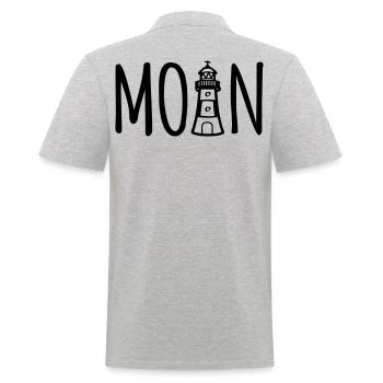 Moin Leuchtturm Norden Hamburg Norddeutschland - Männer Poloshirt - Grau meliert - Hinten - Kai (181cm)