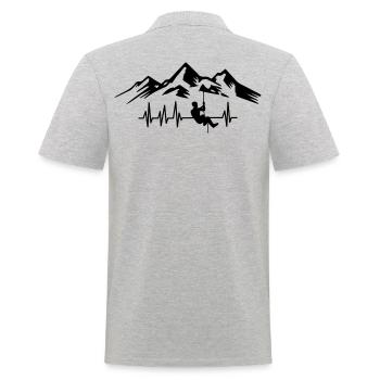Herzschlag Bergsteiger Bergsteigen Berge Klettern - Männer Poloshirt - Grau meliert - Hinten - Kai (181cm)