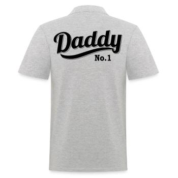 Best father dad gift idea daddy number no 1 - Men's Polo Shirt - heather grey - Back - Kai (181cm)