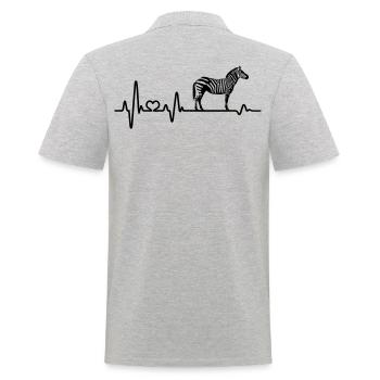 Heartbeat Zebra ECG Love Zebras Africa - Men's Polo Shirt - heather grey - Back - Kai (181cm)