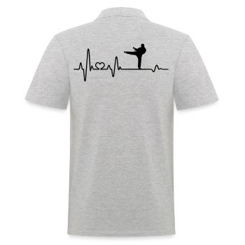 Karaté Karatéka Heartbeat Karaté Fighter Cadeau - Polo Homme - gris chiné - Dos - Kai (181cm)