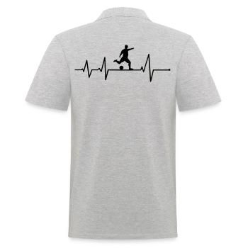 Fußball Fußballmannschaft Fußballspiel Herzschlag - Männer Poloshirt - Grau meliert - Hinten - Kai (181cm)