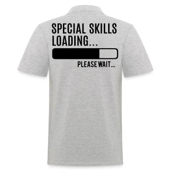 Special Skills Loading Superpowers Athlete Gamer - Men's Polo Shirt - heather grey - Back - Kai (181cm)