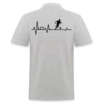 Fußball Fußballspieler Fußballer Herzschlag EKG - Männer Poloshirt - Grau meliert - Hinten - Kai (181cm)