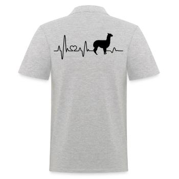 Alpaga rythmes alpagas élevage d’alpagas - Polo Homme - gris chiné - Dos - Kai (181cm)