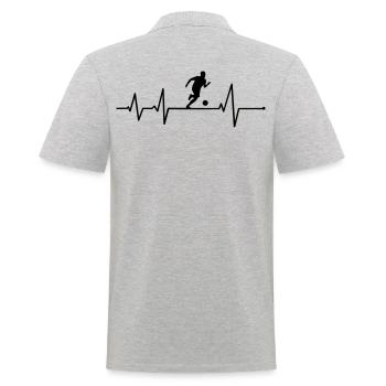 Herzschlag Fußball Fußballspieler Geschenkidee Fun - Männer Poloshirt - Grau meliert - Hinten - Kai (181cm)