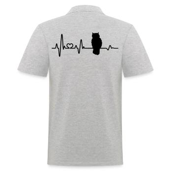 Heartbeat Owl Owl Lover Cadeau Owl Owl - Polo Homme - gris chiné - Dos - Kai (181cm)
