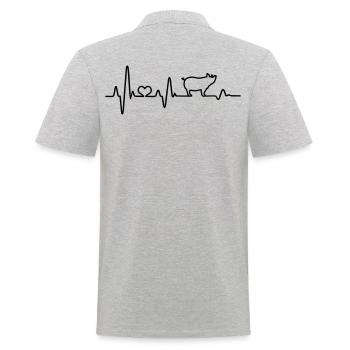 Éleveur de porcs battement de coeur fermier EKG - Polo Homme - gris chiné - Dos - Kai (181cm)