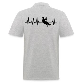 Mountaineer mountaineering Mountaineering Mountain sports Heartbeat ECG - Men's Polo Shirt - heather grey - Back - Kai (181cm)