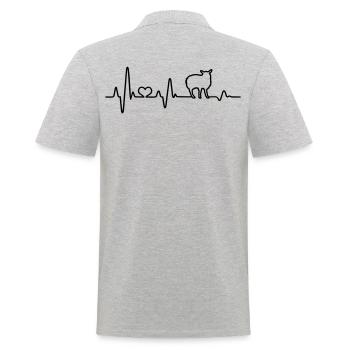 Schaf Schafbock Schäfer Geschenkidee Herzschlag - Männer Poloshirt - Grau meliert - Hinten - Kai (181cm)