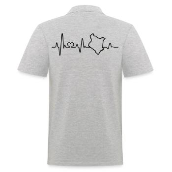Afrique Amour Kenya Contour Carte Heartbeat Coeur - Polo Homme - gris chiné - Dos - Kai (181cm)