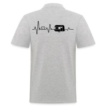 Wohnwagen Camping Wohnmobil Camper Herzschlag - Männer Poloshirt - Grau meliert - Hinten - Kai (181cm)