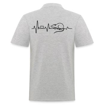 Ratte Herzschlag Ich liebe Ratten EKG Nagetier - Männer Poloshirt - Grau meliert - Hinten - Kai (181cm)