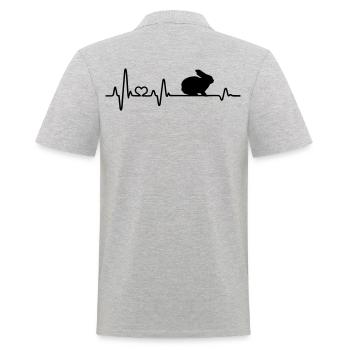 Hase Herzschlag Hasenzüchter Geschenkidee - Männer Poloshirt - Grau meliert - Hinten - Kai (181cm)