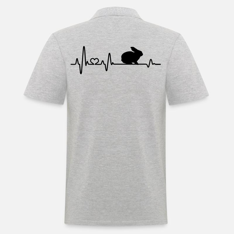 Hase Herzschlag Hasenzüchter Geschenkidee - Männer Poloshirt - Grau meliert