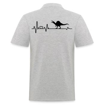 Spinosaurus Herzschlag Dinosaurier Dino Urzeit - Männer Poloshirt - Grau meliert - Hinten - Kai (181cm)