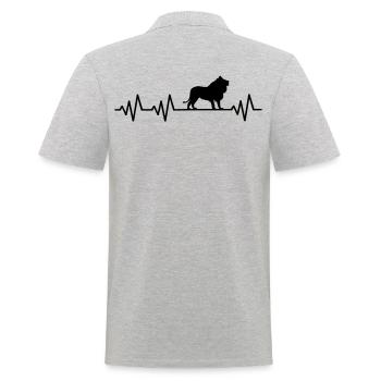 Battements de coeur Lion amour lion coeur ECG Afrique Safari - Polo Homme - gris chiné - Dos - Kai (181cm)