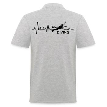 Rythme cardiaque de plongeur J’adore plonger le pouls - Polo Homme - gris chiné - Dos - Kai (181cm)