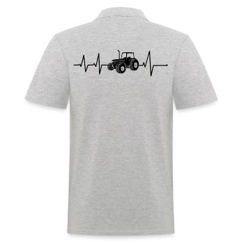 Tractor heartbeat farmer tractor tractor EKG - Men's Polo Shirt - heather grey - Back - Kai (181cm)