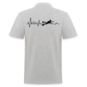 Herzschlag Taucher EKG Wasser tauchen Geschenkidee - Männer Poloshirt - Grau meliert - Hinten - Kai (181cm)