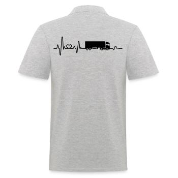 Truck Trucker Herzschlag EKG Berufskraftafhrer - Männer Poloshirt - Grau meliert - Hinten - Kai (181cm)