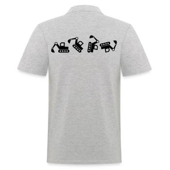 Bagger Baggerfahrer baggern Bauarbeiter Geschenk - Männer Poloshirt - Grau meliert - Hinten - Kai (181cm)