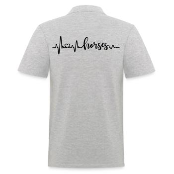 Battement de coeur cheval cheval équitation cavalier coeur ECG - Polo Homme - gris chiné - Dos - Kai (181cm)