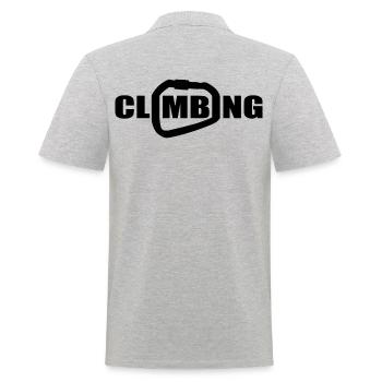 Karabiner Motiv für Kletterer und Bergsteiger - Männer Poloshirt - Grau meliert - Hinten - Kai (181cm)