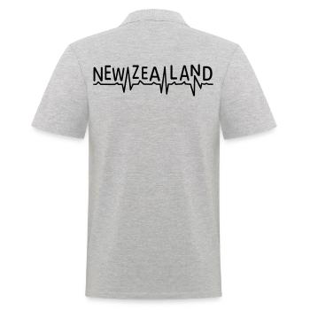 New Zealand Scripture Heartbeat ECG Pulse Pulse Love - Men's Polo Shirt - heather grey - Back - Kai (181cm)