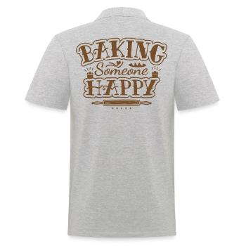 BAKING FUNNY SAYING - PASTRY CHEF FUNNY QUOTE - Men's Polo Shirt - heather grey - Back - Kai (181cm)