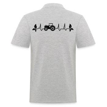 Tracteur battement de coeur Puls Puls ECG Agriculteur Bio - Polo Homme - gris chiné - Dos - Kai (181cm)