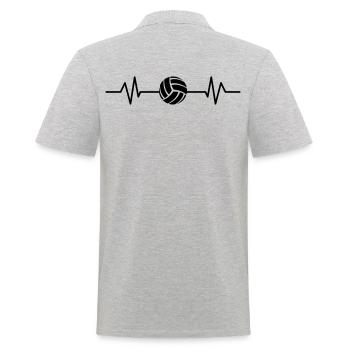 Volley-ball battement de coeur EKG Volleyballer Sport Puls - Polo Homme - gris chiné - Dos - Kai (181cm)