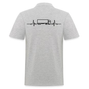 LKW Truck Herzschlag Trucker Fernfahrer Spedition - Männer Poloshirt - Grau meliert - Hinten - Kai (181cm)