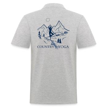 Country Yoga - Men's Polo Shirt - heather grey - Back - Kai (181cm)