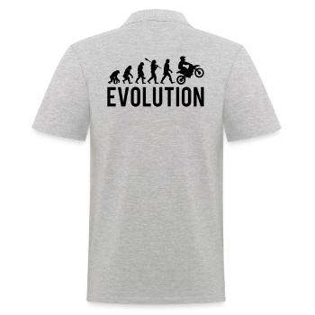 Motocross Geschenk Motorsport Motorrad Evolution - Männer Poloshirt - Grau meliert - Hinten - Kai (181cm)