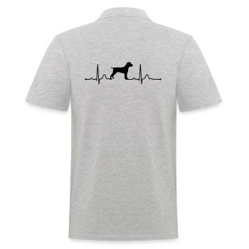 GERMAN HUNTING TERROR heartbeat heartbeat - Men's Polo Shirt - heather grey - Back - Kai (181cm)