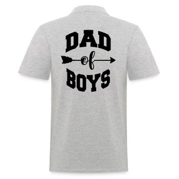 Papa de garçons Père Fils Fils Idée cadeau Fête des pères - Polo Homme - gris chiné - Dos - Kai (181cm)