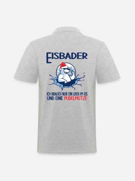 eisbader winterbader pudelmütze eisloch eisbad - Männer Poloshirt - Grau meliert