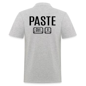 Papa Mama Kind Baby Geburt Geschenkidee Copy Paste - Männer Poloshirt - Grau meliert - Hinten - Kai (181cm)