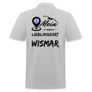Wismar, mon endroit préféré - la ville hanséatique de Wismar-Möwe - Polo Homme - gris chiné - Dos - Kai (181cm)