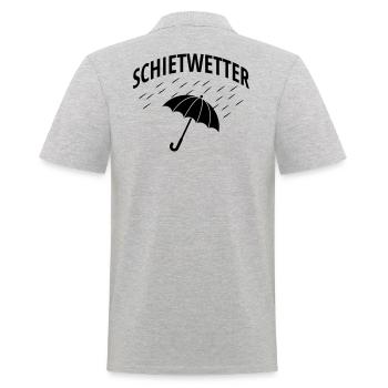 Schietwetter Regenschirm Regen - Männer Poloshirt - Grau meliert - Hinten - Kai (181cm)