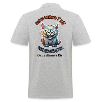 Good morning? Huh! Beware of old very thin ice - Men's Polo Shirt - heather grey - Back - Kai (181cm)