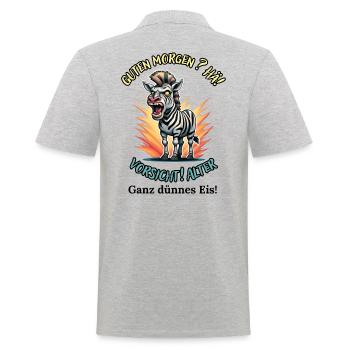 Good morning? Huh! Beware of old very thin ice - Men's Polo Shirt - heather grey - Back - Kai (181cm)