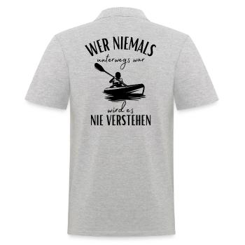 Kajak-Kanu-Wassersport-Spruch-Kanadier-Kajak Sport - Männer Poloshirt - Grau meliert - Hinten - Kai (181cm)