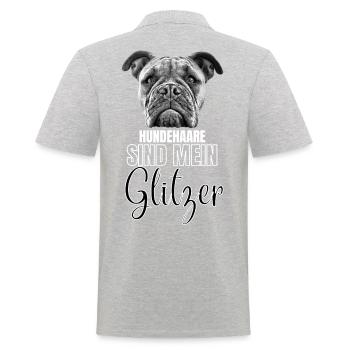 HUNDEHAARE sind mein GLITZER - Hund Hunde - Männer Poloshirt - Grau meliert - Hinten - Kai (181cm)