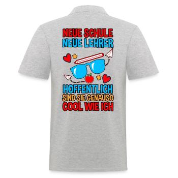Daycare Leavers Back to School School Child Enrollment - Men's Polo Shirt - heather grey - Back - Kai (181cm)